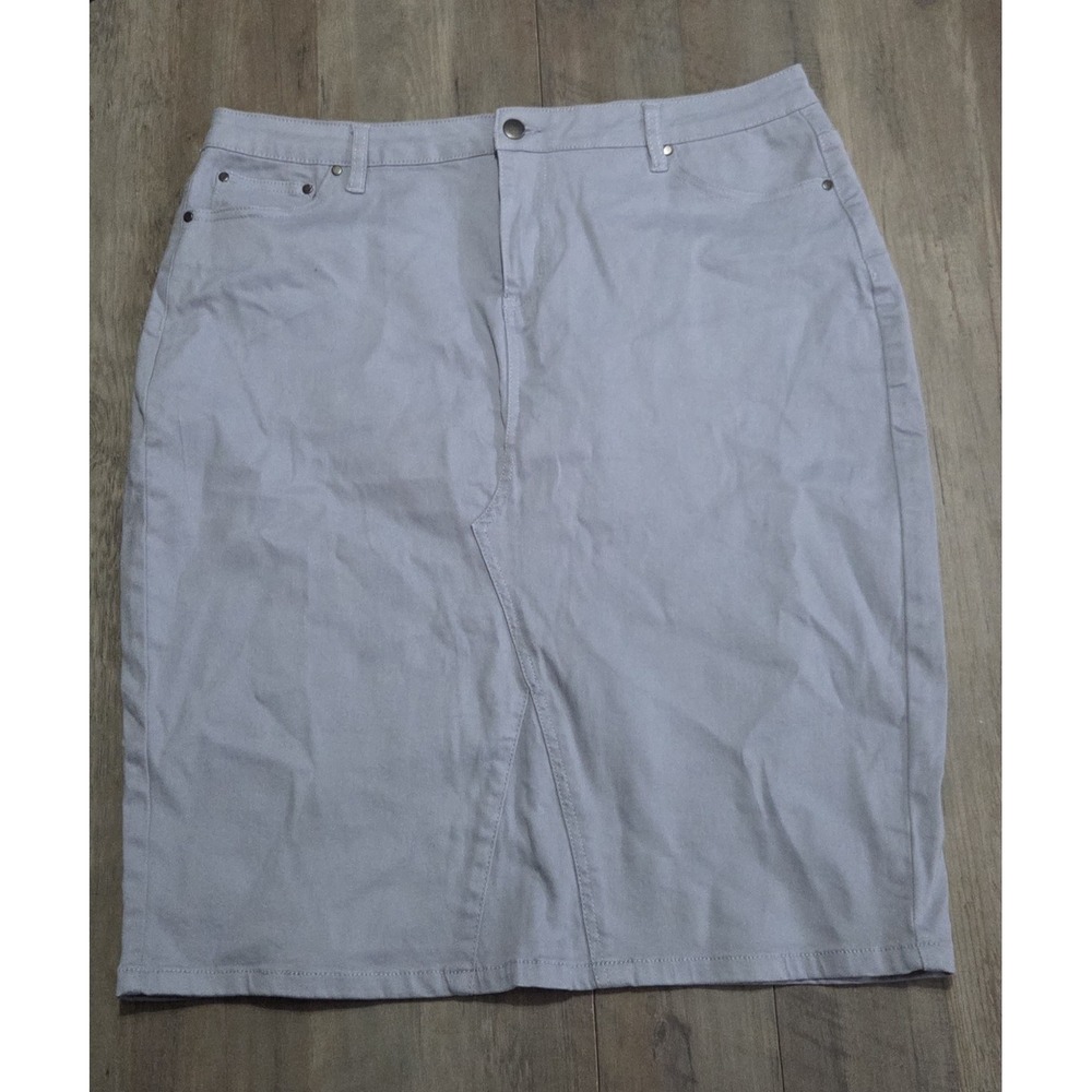 Avenue Skirt Reese Sky Blue/Gray Knee Length Skirt Women Sz 18-NWT